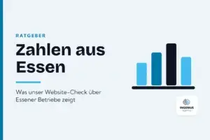 Grafik der Ratgeber-Reihe Zahlen aus Essen mit einem Balkendiagramm und dem Logo von Ingenius Agency